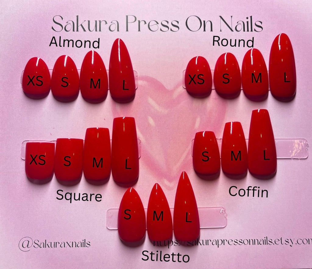 3D Cherries Press on nails set
