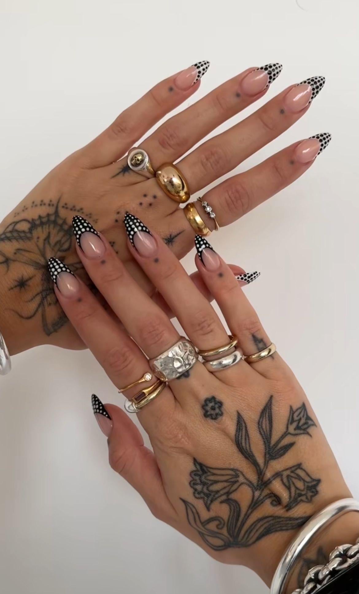 Polka dot french Press on nails set