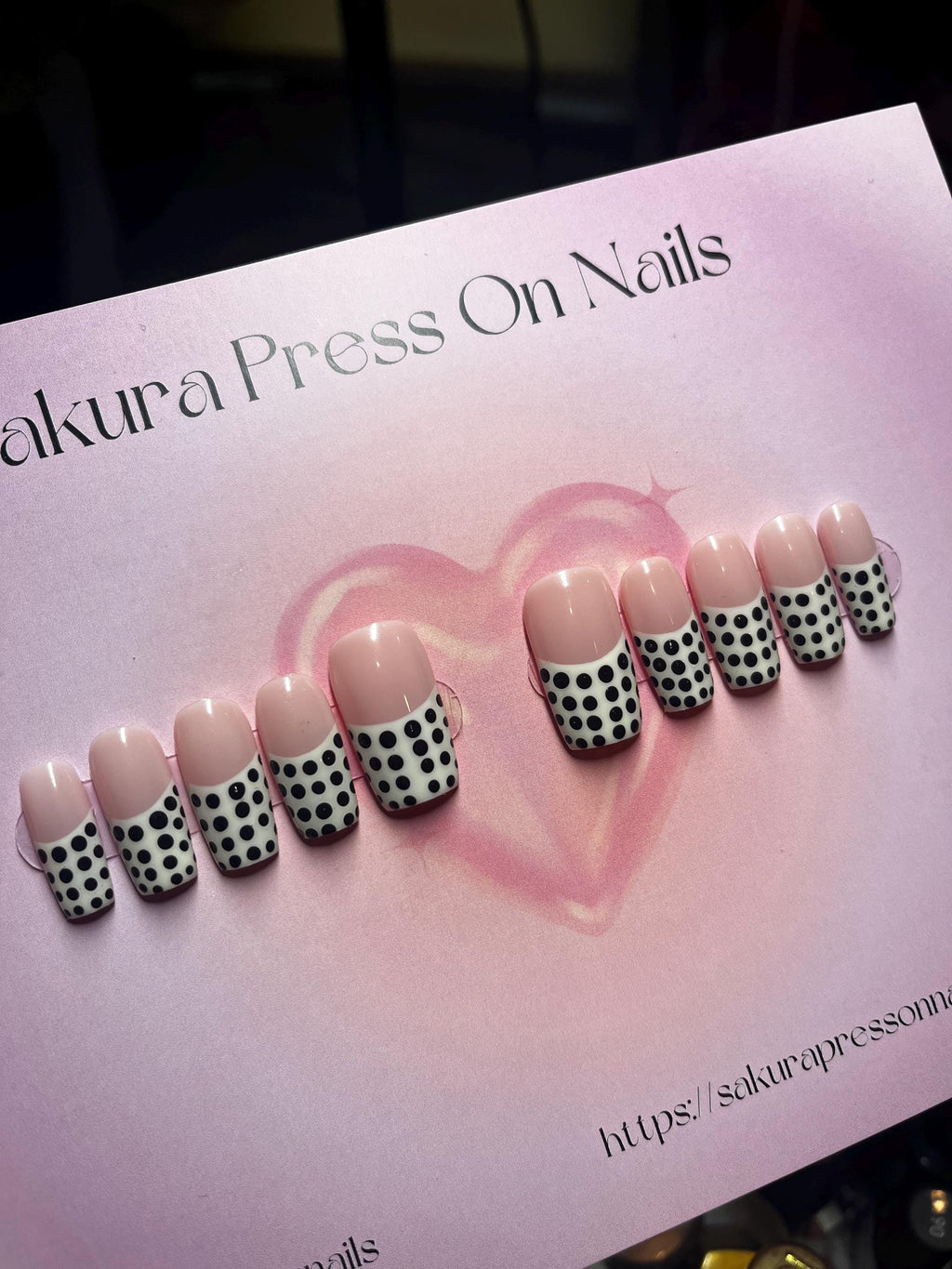 Cream and Black polka dot French